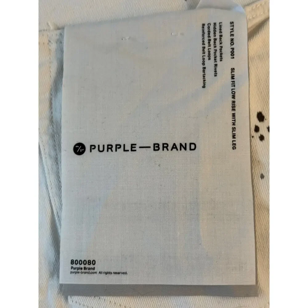Purple P001 Optic White Paint Blowout Jeans Size 34/32 NWOT‎ size 40